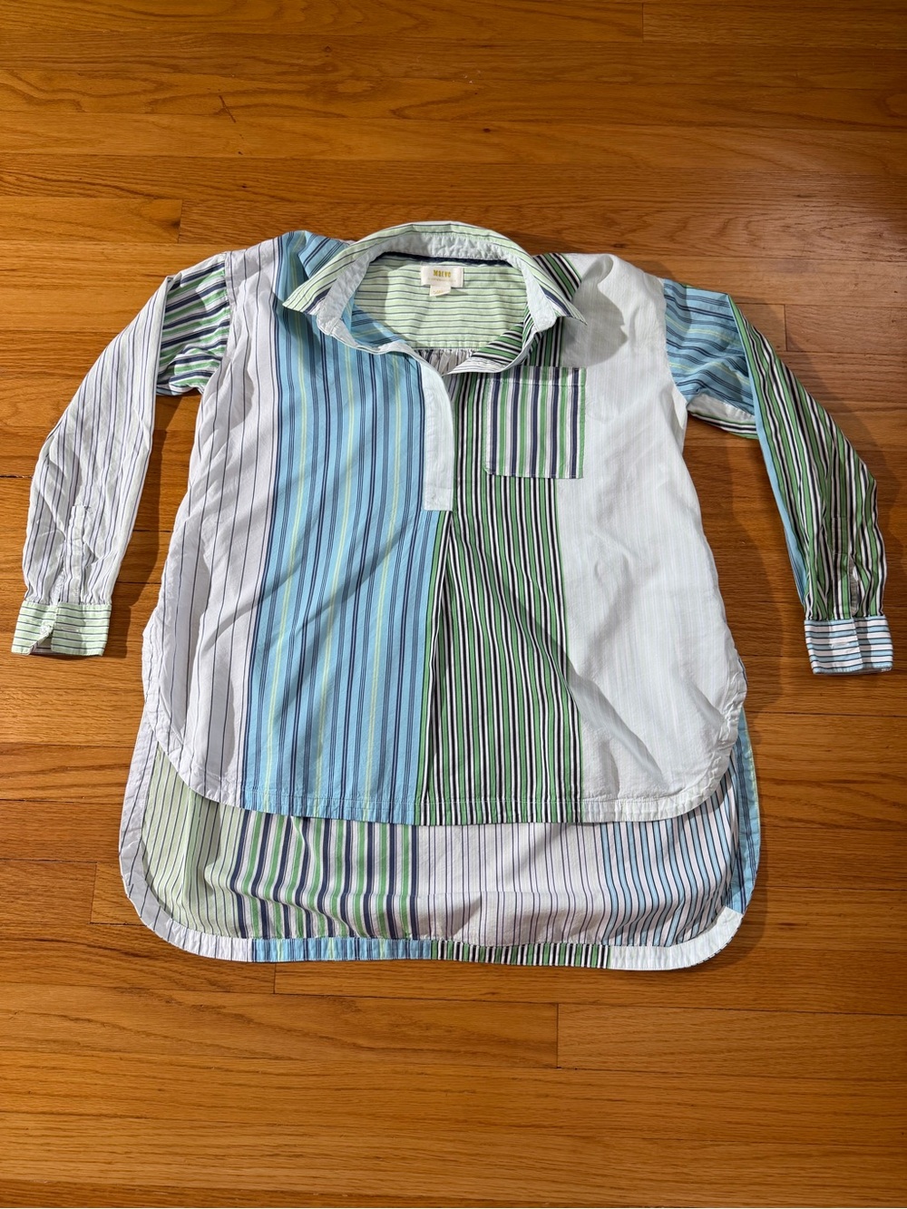 Anthropologie Maeve Striped Multi-Color Button-Front Shirt size XS
